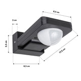 Maclean PIR bewegingsmelder, infrarood, IP65, max 2000W, MCE243 GR, 2 stuks