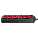 Maclean stekkerdoos, 5-polige verlengkabel, met schakelaars, 250VAC/10A, 1,5m, MCE204, 2 stuks