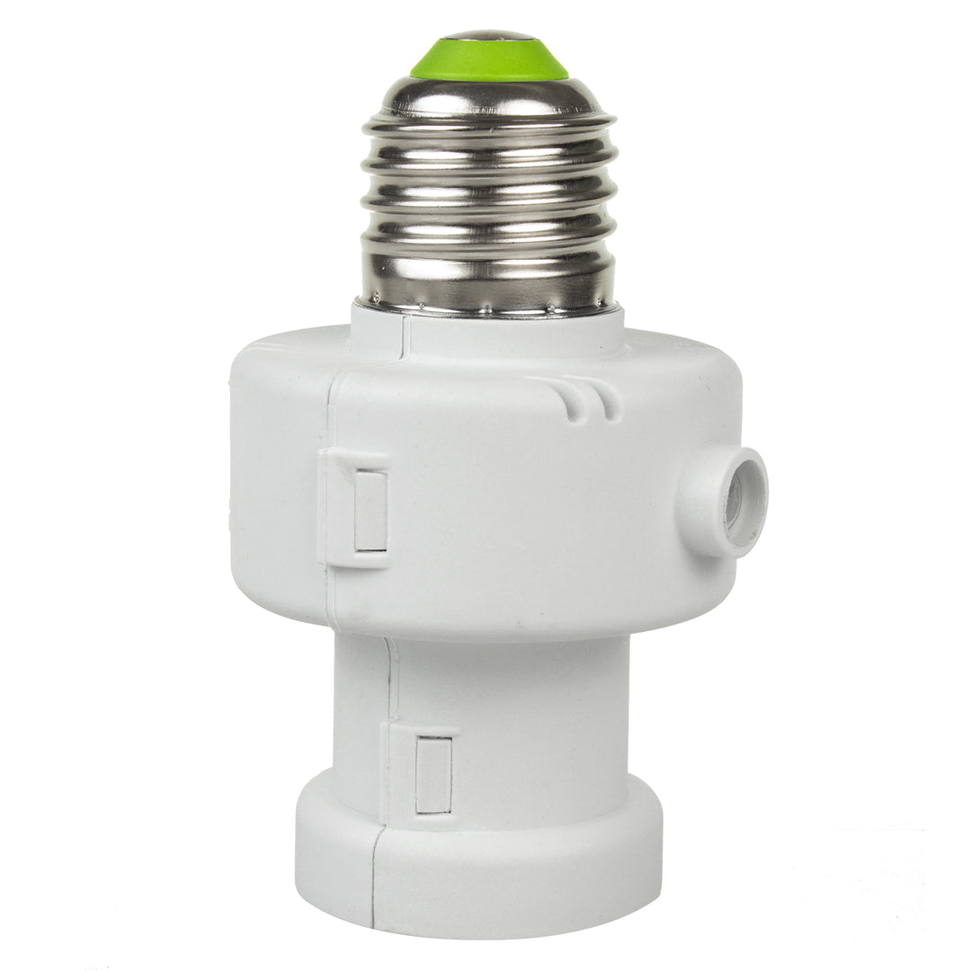 Maclean fitting, E27, max. 100W, met schemersensor, timer, wit, MCE21W, 2 stuks