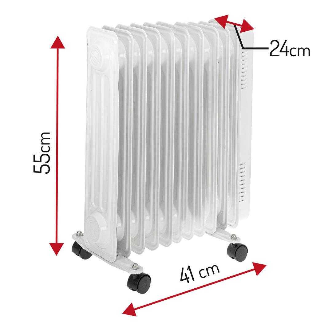 Olieverwarming 2000W thermostaat met 9 lamellen Adler