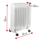 Olieverwarming 2000W thermostaat met 9 lamellen Adler