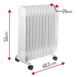 Adler oliekachel, 11 vinnen, vermogen 2500W, 3 verwarmingsniveaus, wit, AD 7817