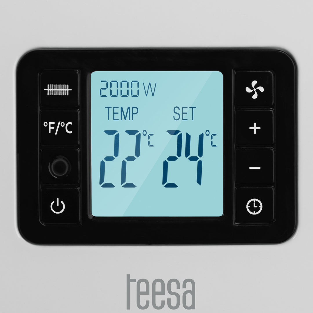 Teesa convectorverwarming, timerfunctie, temperatuurregeling, antivriesstand, afstandsbediening, TSA8054