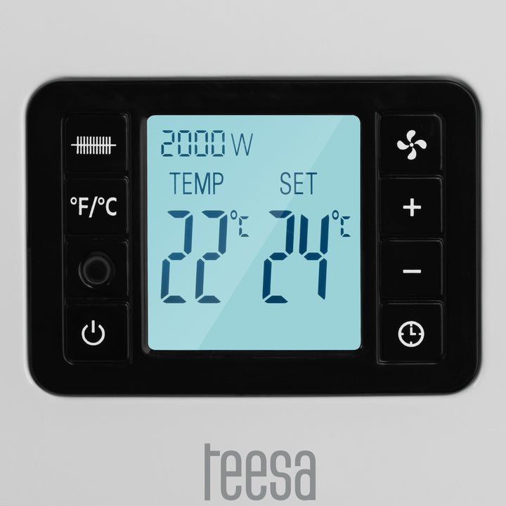 Teesa convectorverwarming, timerfunctie, temperatuurregeling, antivriesstand, afstandsbediening, TSA8054
