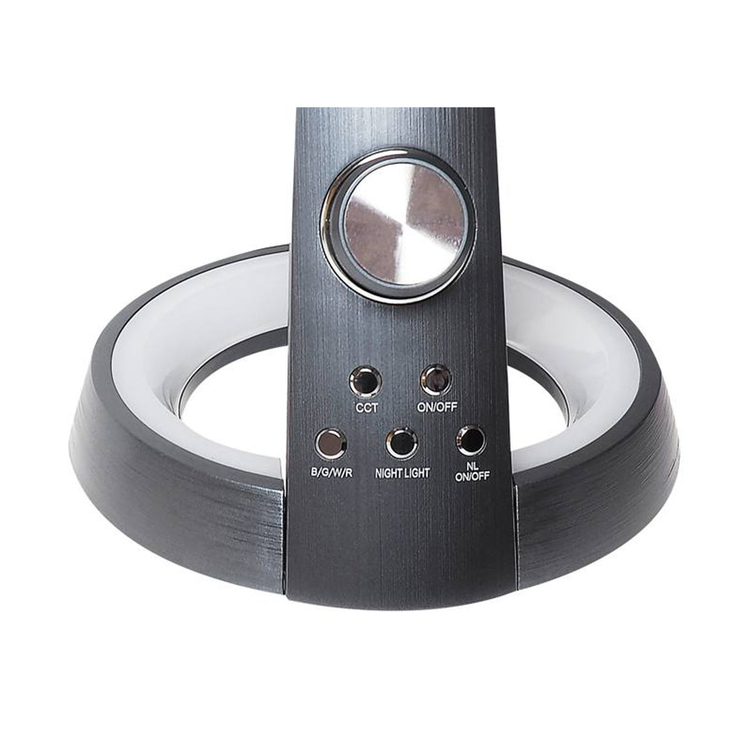 Svensson kantoorlamp, 450 Lumen, 8W vermogen, drie lichttemperaturen, oplaadfunctie voor mobiele apparaten, RGB voet, LXBL1063