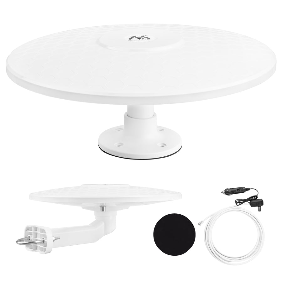 Maclean DVB-T/T2 HEVC omnidirectionele antenne, actief, camper, 12V, MCTV-103