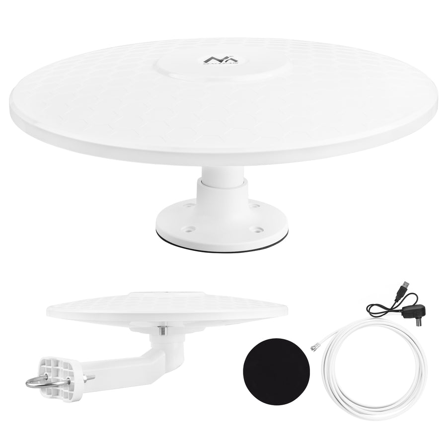 Maclean DVB-T/T2 HEVC omni-directionele antenne, actief, camper, centrale kabelbevestiging, MCTV-104