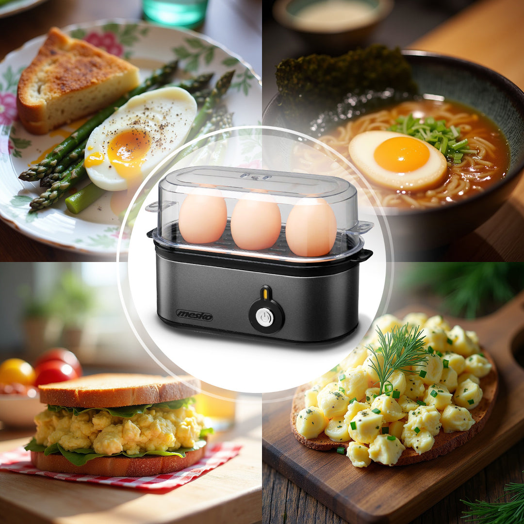Mesko eierkoker voor 3 eieren, vermogen 210W, instelbare kookfase, indicatielampje, MS 4485