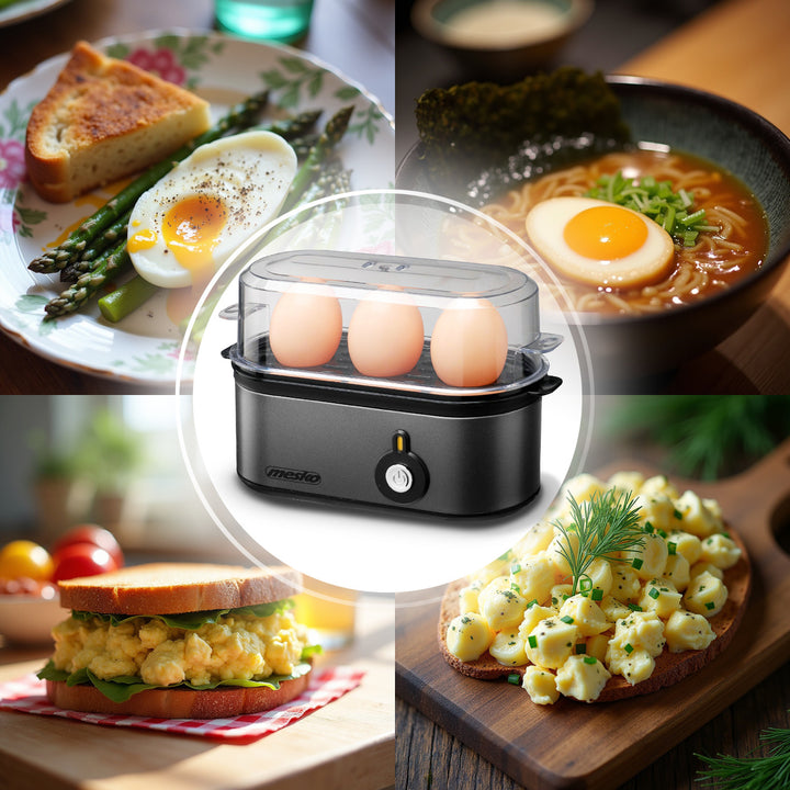 Mesko eierkoker voor 3 eieren, vermogen 210W, instelbare kookfase, indicatielampje, MS 4485