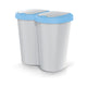 Afvalbak Compacta B Duo, blauw/ashmere, inhoud 40L, één compartiment, twee deksels, wandmodel, NDBS40-2717C_427C