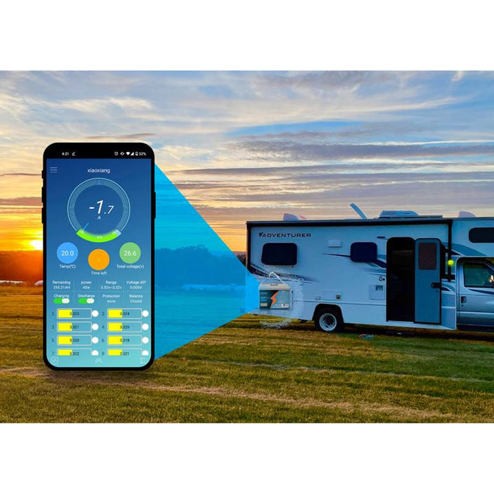 Lexton Lithium IJzerfosfaat LiFePo4 Batterij, met BMS, 12,8V, 70Ah, LXLFP70 + LTC Energy LiFePO4 Batterij Gelijkrichter
