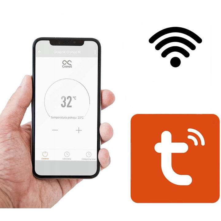 Cronos infraroodverwarming, 450W, met thermostaat en afstandsbediening, instelbaar van 10°C tot 50°C, laag energieverlies, Titanium CR-500