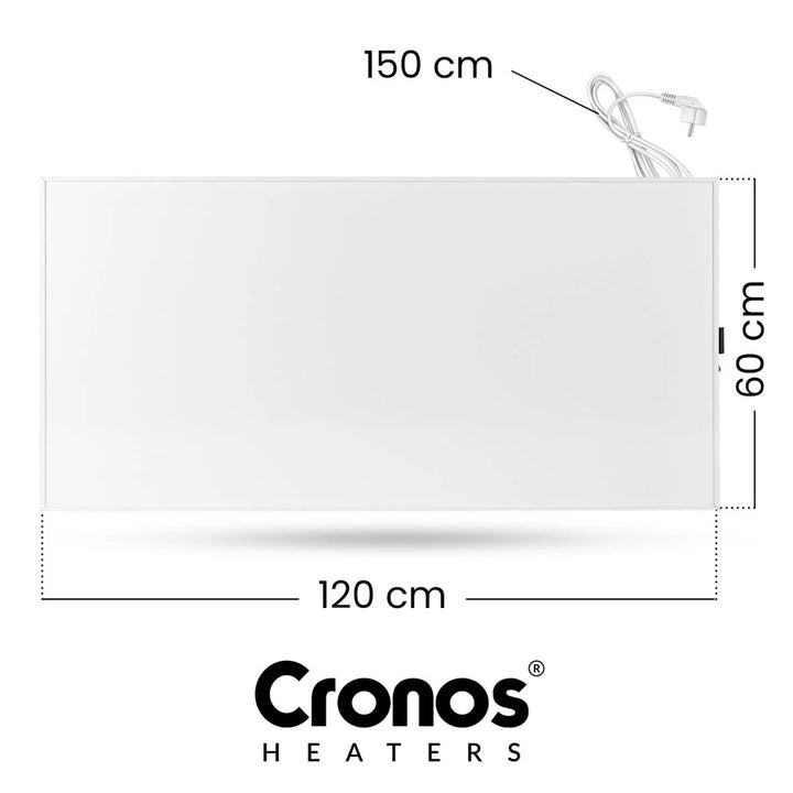 Cronos infraroodverwarming, 770W, smartphone gestuurd, ingebouwde thermostaat, 98% conversie, IP44 bescherming, Synthelith PRO CRP-770TWP