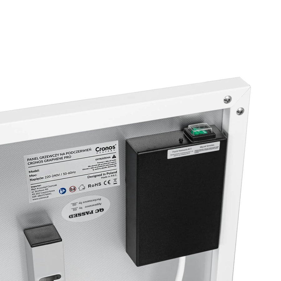 Cronos infraroodverwarming, 700W, afstandsbediening, mat oppervlak, ultradun, zuinige verwarming, Graphene PRO CGP-700TWP