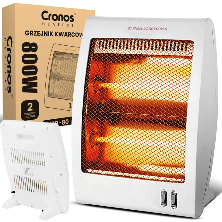 Cronos kwartsverwarming, vermogen 400/800W, 2 kwartsbuizen, wit, NSB-80