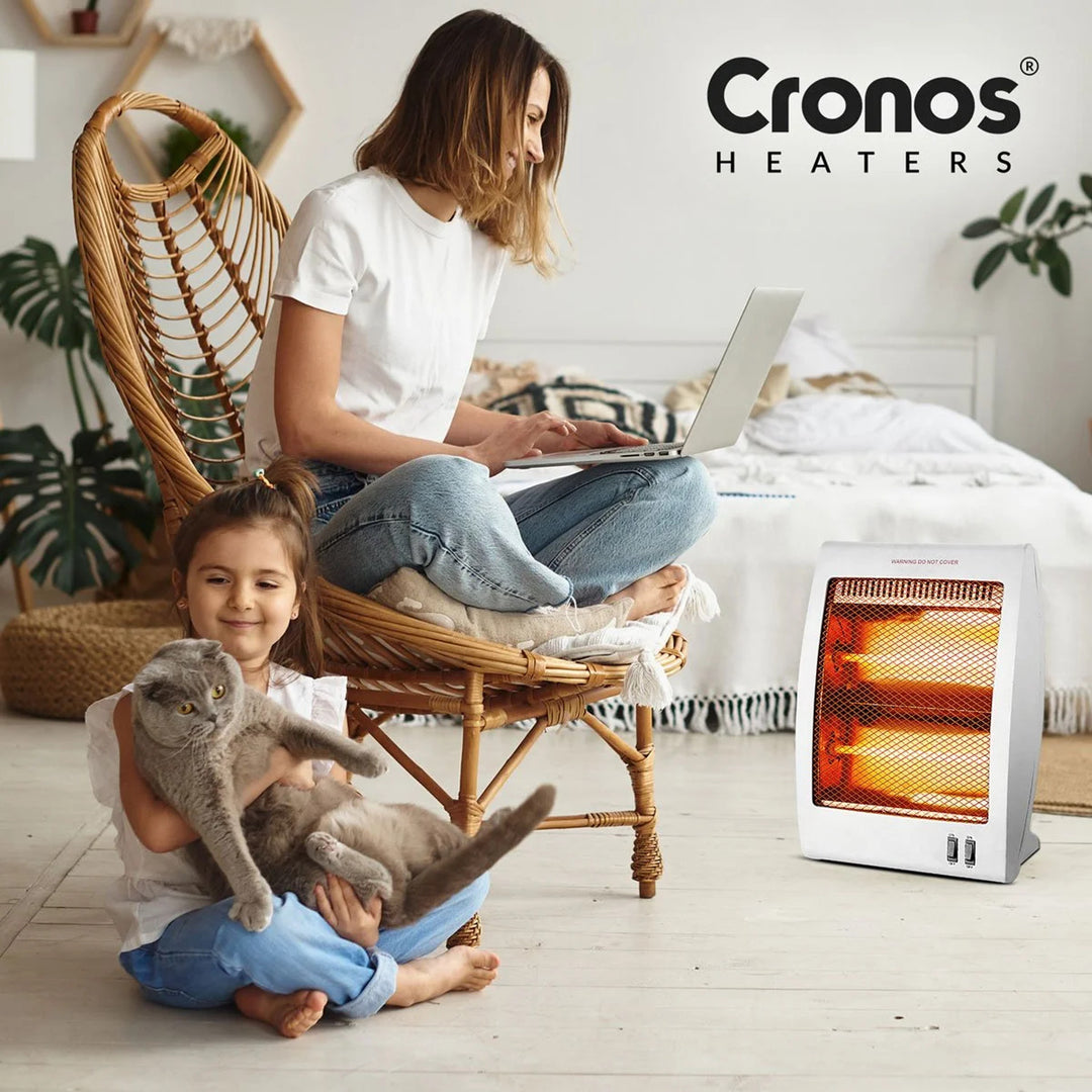 Cronos kwartsverwarming, vermogen 400/800W, 2 kwartsbuizen, wit, NSB-80