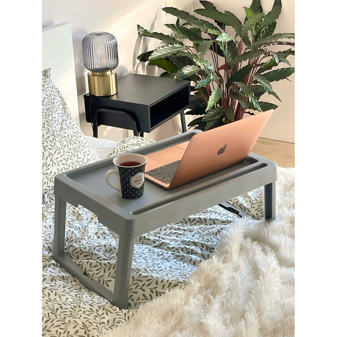 Praktisch inklapbaar tafeltje, draagbaar, voor tuinbed, ontbijtblad, kleur cappuccino, 56120722
