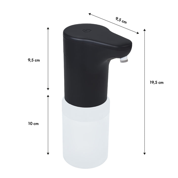 Promedix automatische dispenser, dispensercontainer voor vloeibare zepen, desinfecterende vloeistoffen, 300ml, zwart, PR-540 B + 4 AA Varta Industrial batterijen