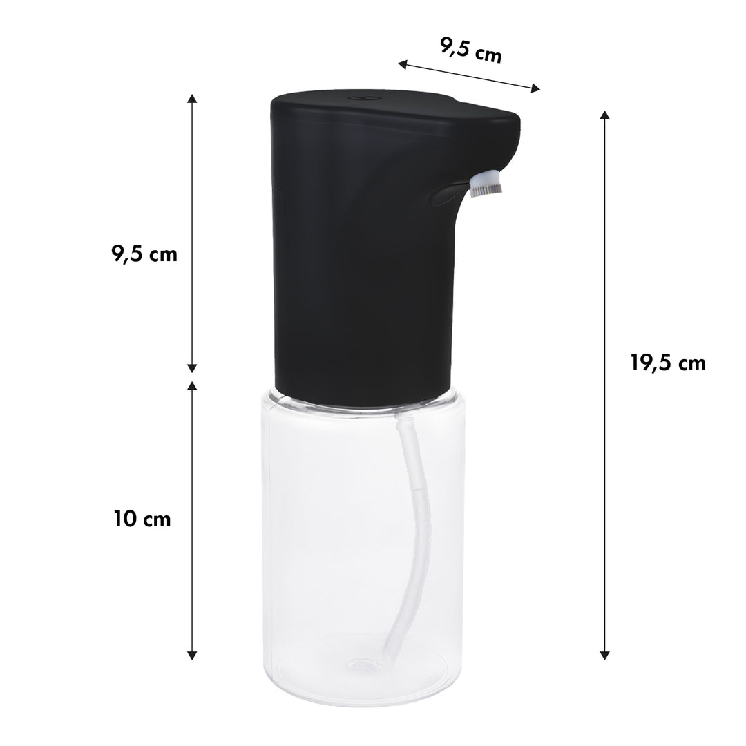 Promedix automatische dispenser, dispensercontainer voor vloeibare zepen, desinfecterende vloeistoffen, 300ml, zwart, PR-540 B + 4 AA Varta Industrial batterijen