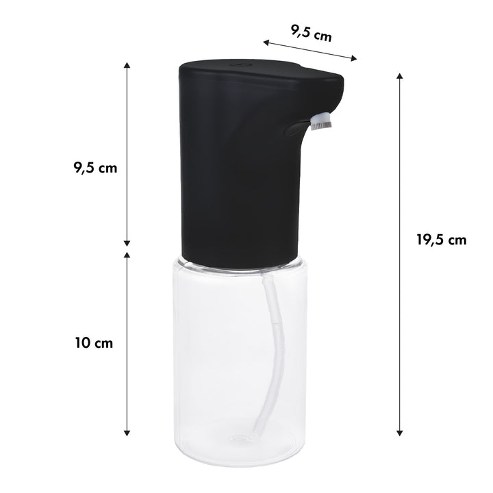 Promedix automatische dispenser, dispensercontainer voor vloeibare zepen, desinfecterende vloeistoffen, 300ml, zwart, PR-540 B + 4 AA Varta Industrial batterijen