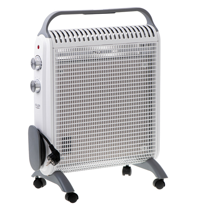 Verwarmingsconvector, op wielen, 2 vermogensniveaus, max 2000W, thermostaat, AD 7750