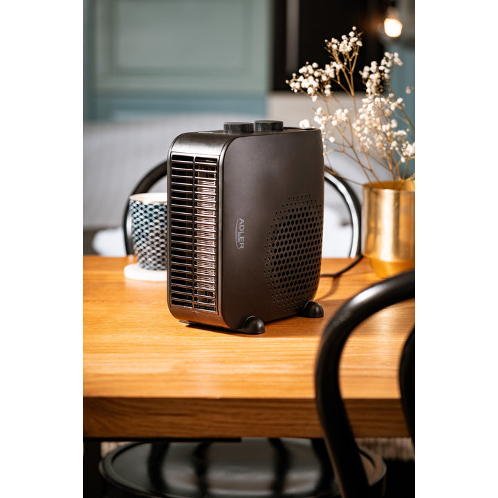 Adler ventilatorkachel, 2 vermogensniveaus, max 2000W, thermostaat, zwart, AD 7725