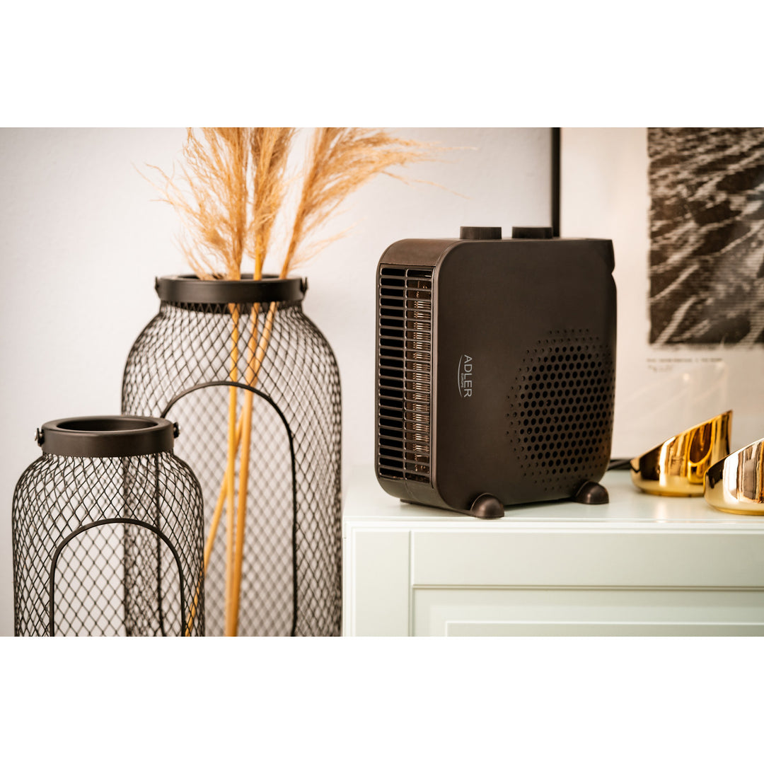 Adler ventilatorkachel, 2 vermogensniveaus, max 2000W, thermostaat, zwart, AD 7725