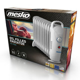 Mesko oliekachel, 11 ribben, 1200W, temperatuurregeling, grijs, MS 7806