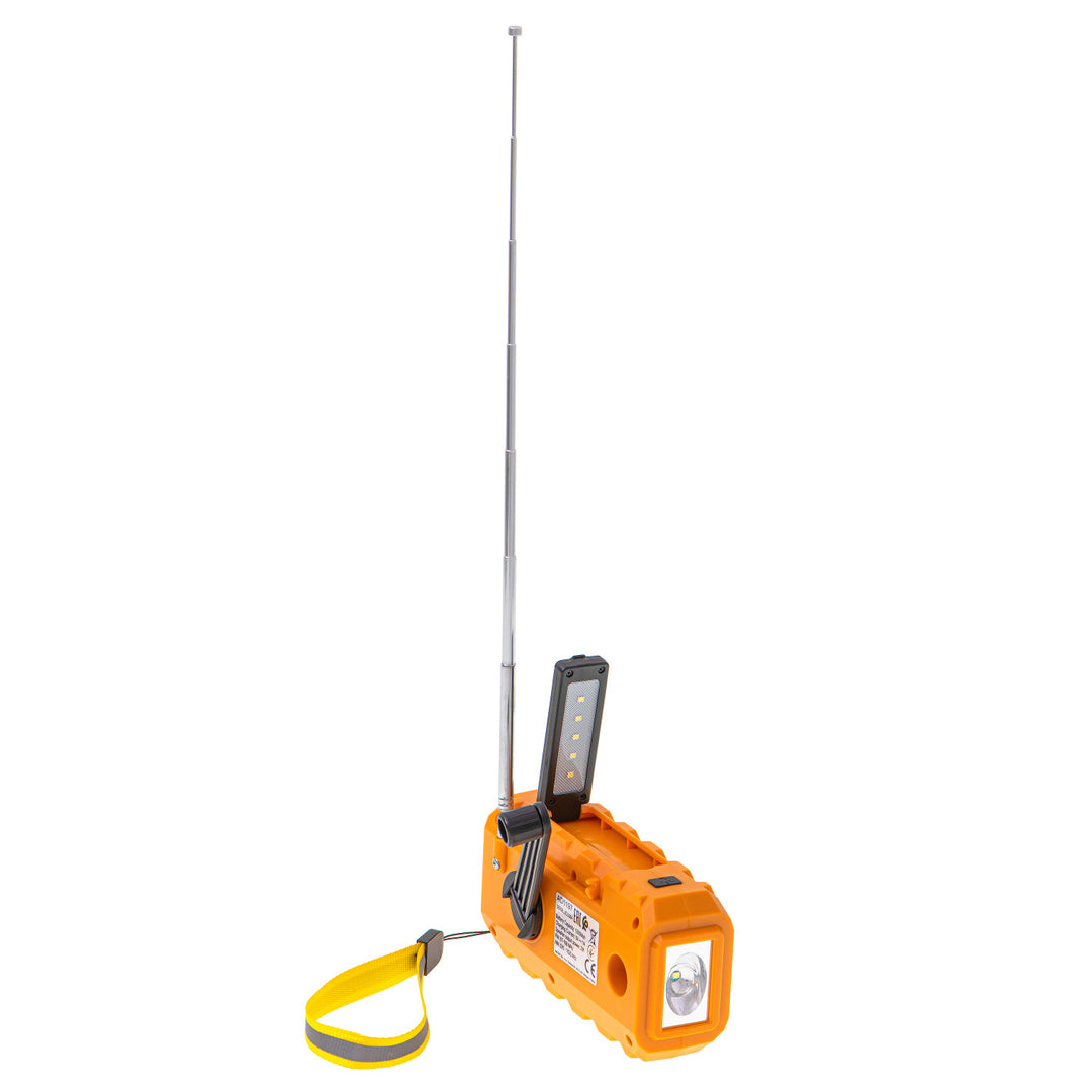 Adler radio op zonne-energie, oplaadbare batterij 1200 mAh, zaklamp, handslinger, AD 1197