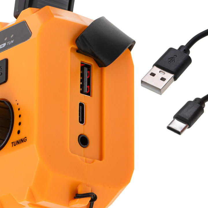Adler radio op zonne-energie, oplaadbare batterij 1200 mAh, zaklamp, handslinger, AD 1197