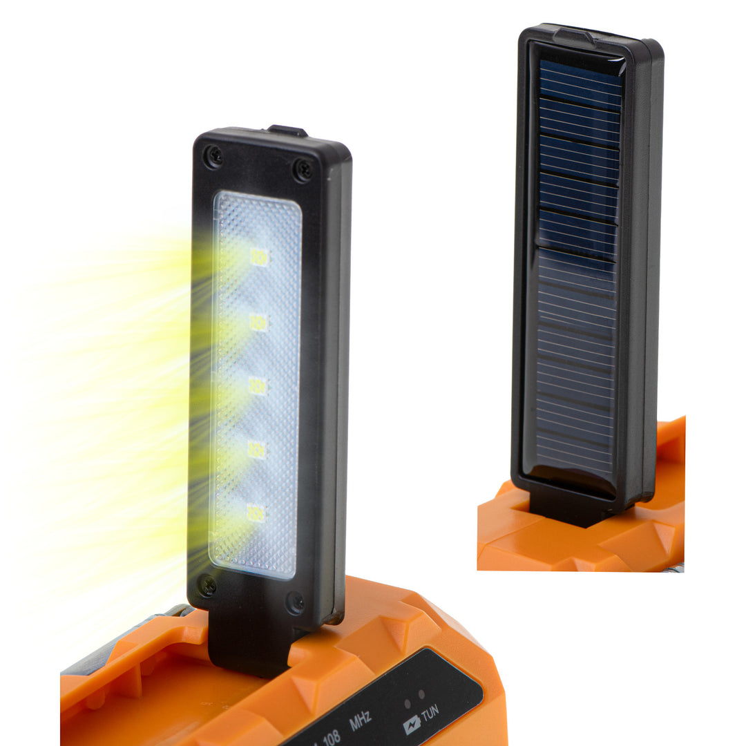 Adler radio op zonne-energie, oplaadbare batterij 1200 mAh, zaklamp, handslinger, AD 1197