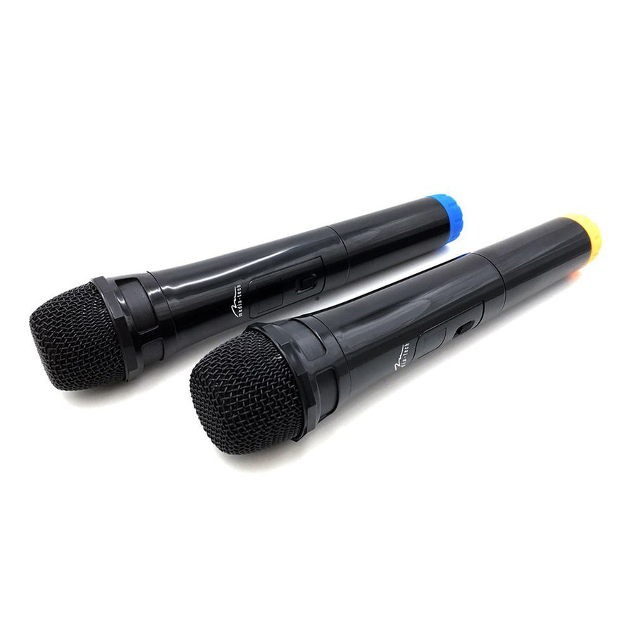 Twee draadloze microfoons met USB-ontvanger voor luidspreker met karaokefunctie, Mediatech MT395
