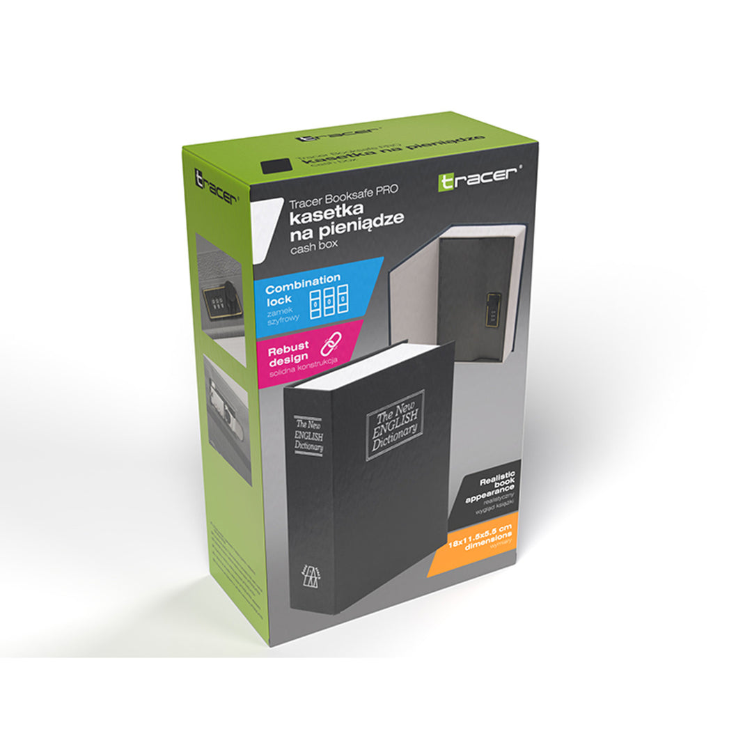 Tracer spaarpot, imitatie boek, cijferslot, BookSafe Pro