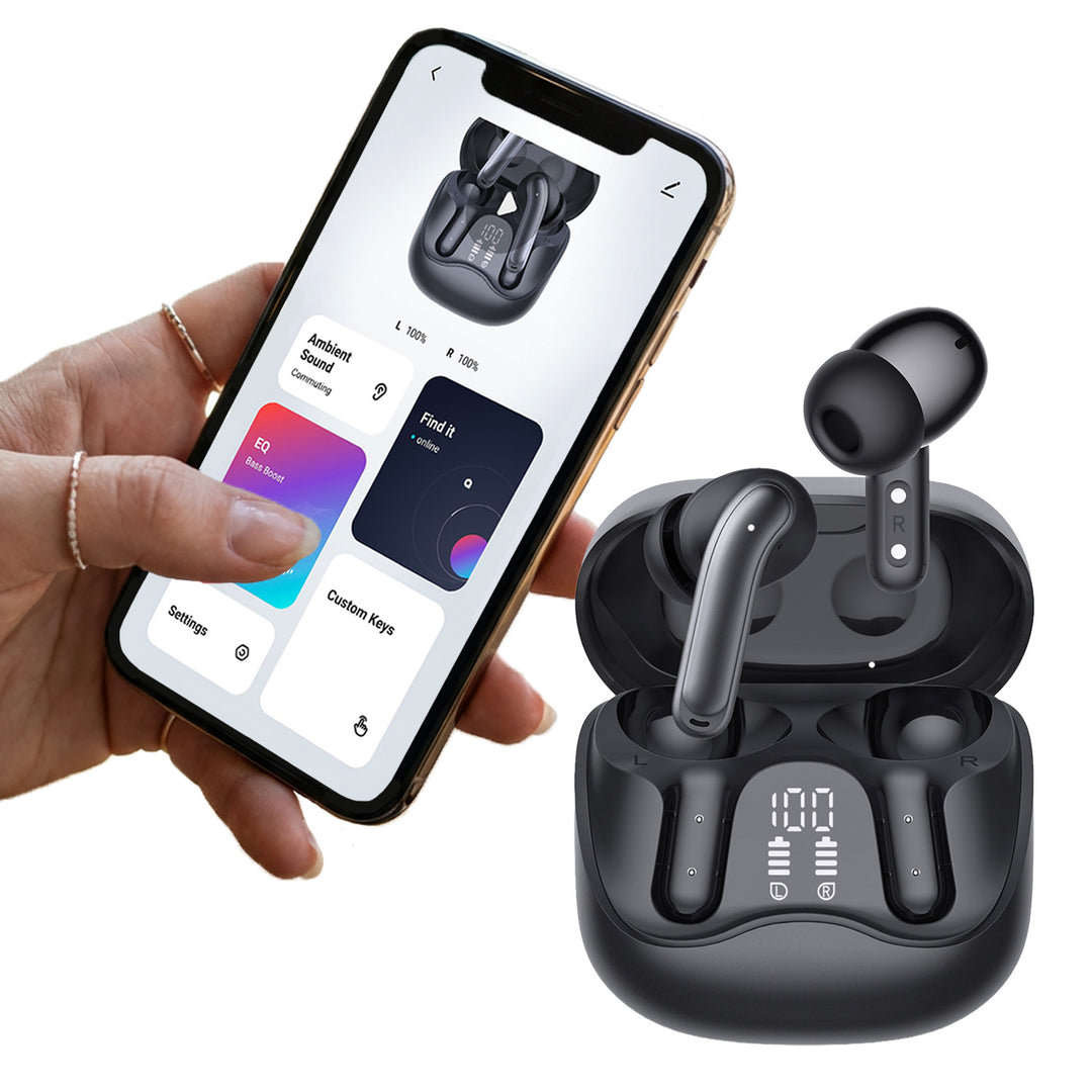 Audiocore draadloze hoofdtelefoon, hybride ANC, ENC, 6 microfoons, oplaadcase, Tuya, AC591 PRO