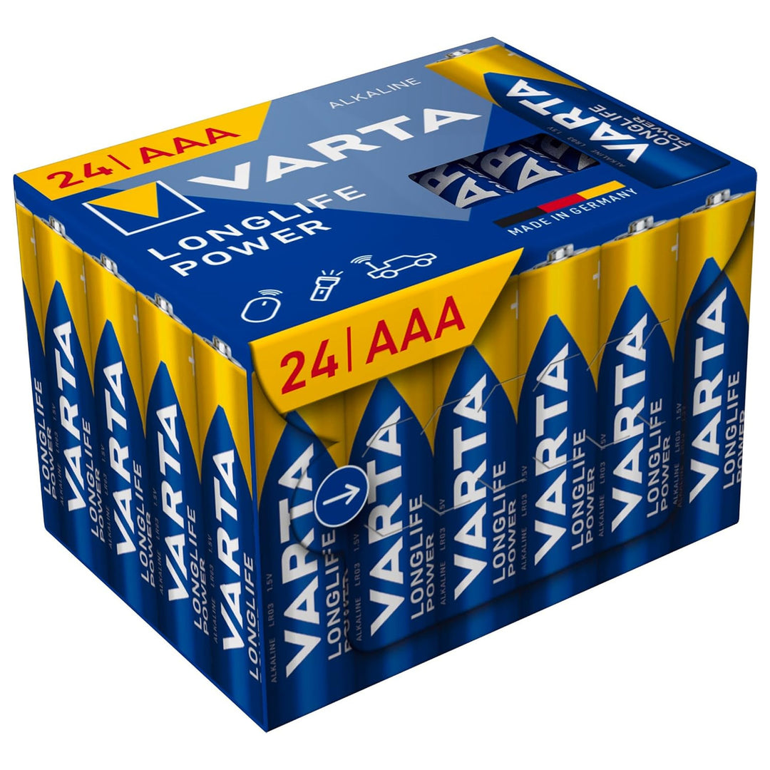 VARTA Longlife Power, 24 alkalinebatterijen AAA, LR03, 1,5V