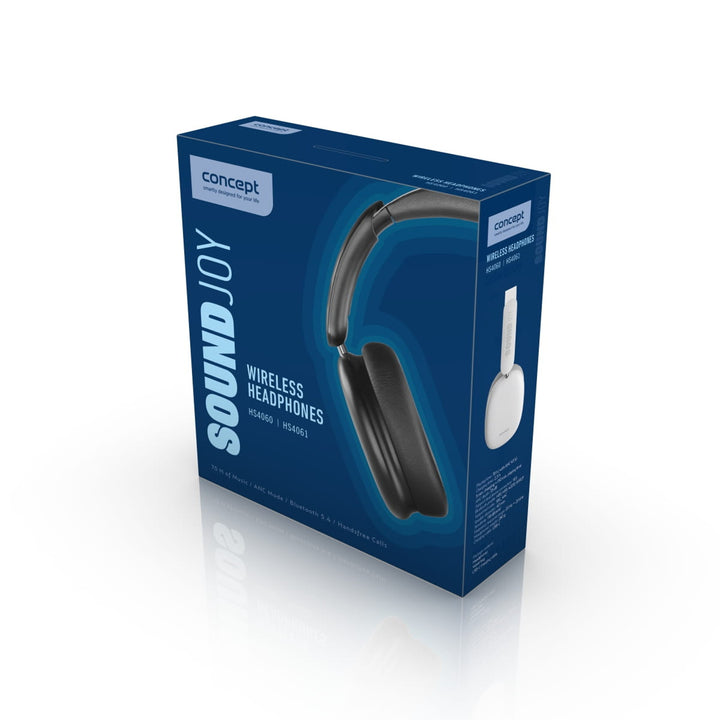 Concept SoundJoy draadloze hoofdtelefoon voor in de oren, tot 70 uur afspeeltijd, Bluetooth 5.4, snel opladen, actieve ruisonderdrukking tot 33 dB, zwart, HS4060