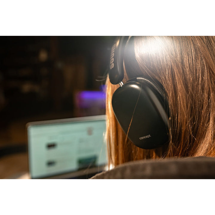 Concept SoundJoy draadloze hoofdtelefoon voor in de oren, tot 70 uur afspeeltijd, Bluetooth 5.4, snel opladen, actieve ruisonderdrukking tot 33 dB, zwart, HS4060
