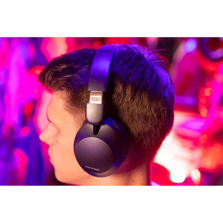 Concept SoundJoy draadloze hoofdtelefoon voor in de oren, tot 45 uur afspeeltijd, Bluetooth 6.0, snel opladen, actieve ruisonderdrukking tot 18 dB, zwart, HS4080