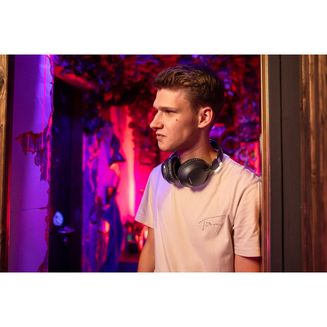 Concept SoundJoy draadloze hoofdtelefoon voor in de oren, tot 45 uur afspeeltijd, Bluetooth 6.0, snel opladen, actieve ruisonderdrukking tot 18 dB, zwart, HS4080