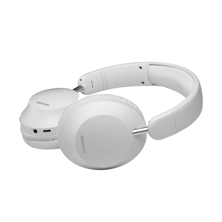 Concept SoundJoy draadloze hoofdtelefoon voor in de oren, tot 45 uur afspeeltijd, Bluetooth 6.0, snel opladen, actieve ruisonderdrukking tot 18 dB, wit, HS4081