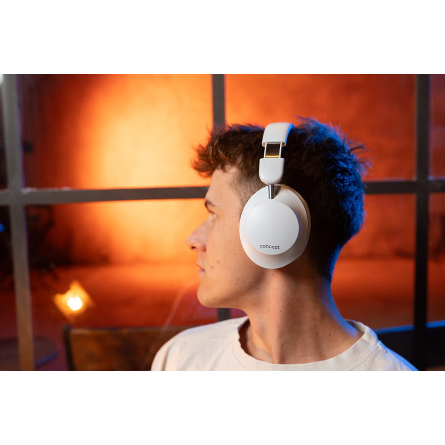 Concept SoundJoy draadloze hoofdtelefoon voor in de oren, tot 45 uur afspeeltijd, Bluetooth 6.0, snel opladen, actieve ruisonderdrukking tot 18 dB, wit, HS4081