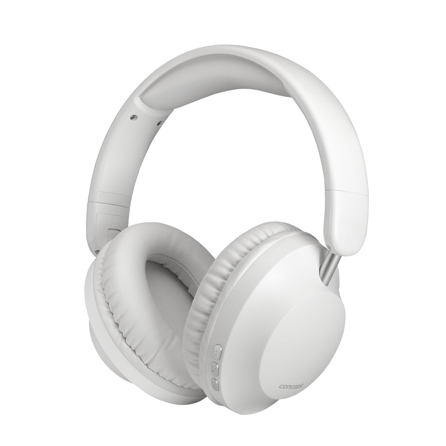 Concept SoundJoy draadloze hoofdtelefoon voor in de oren, tot 45 uur afspeeltijd, Bluetooth 6.0, snel opladen, actieve ruisonderdrukking tot 18 dB, wit, HS4081