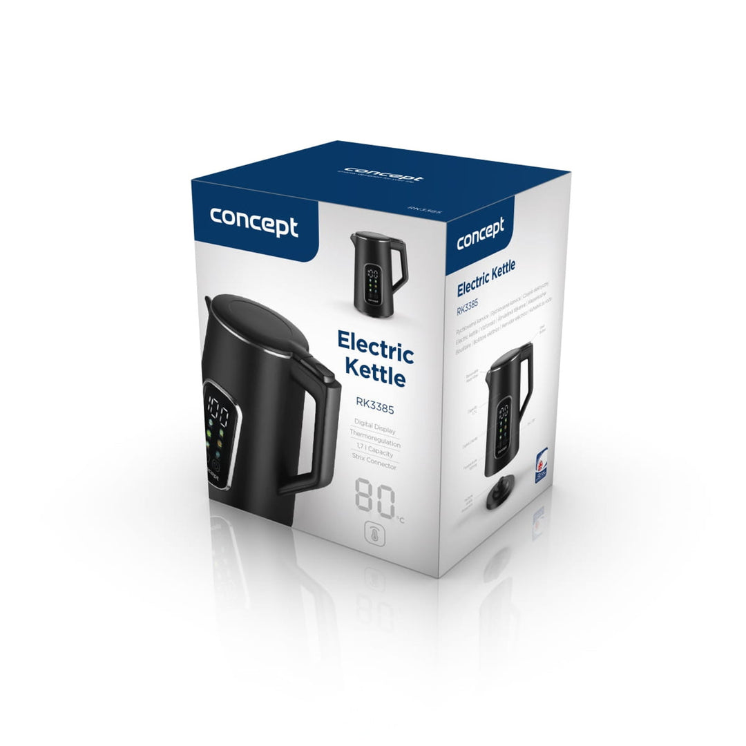 Concept waterkoker, 1,7L, temperatuurregeling, LED-scherm, Cool touch-oppervlak, waterpeilindicator, RK3385