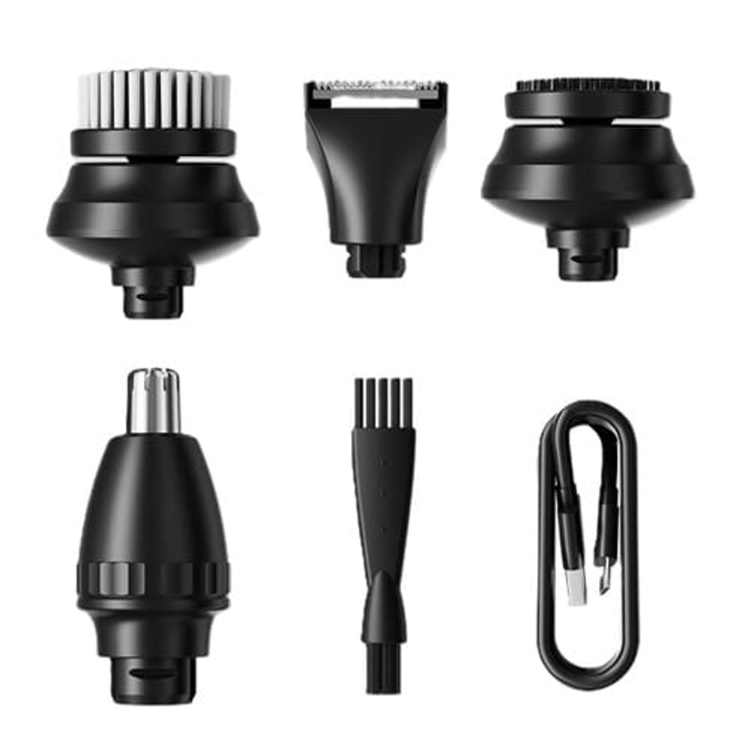 Maestro 5-in-1 scheerset, scheerapparaat, neustrimmer, gezichtsreinigingsborstel, massagetip, haartrimmer, waterdichte behuizing, werktijd tot 60 min, MR-674