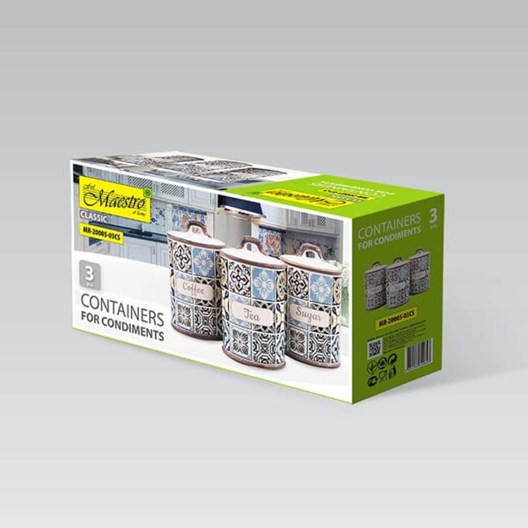 Vakantie in Porto Maestro keramische containerset, 3 elementen, inhoud 800ml, siliconen afdichting, MR-20005-03CS