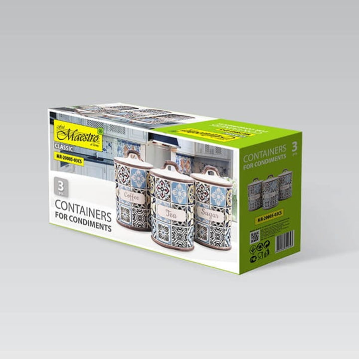 Vakantie in Porto Maestro keramische containerset, 3 elementen, inhoud 800ml, siliconen afdichting, MR-20005-03CS