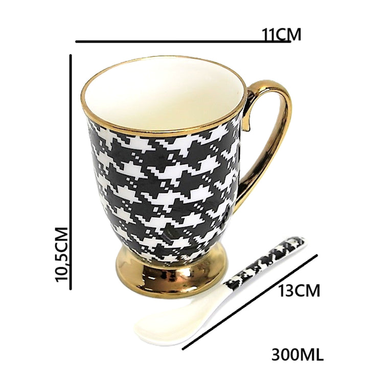 Mok Pepite Gouden Handvat Lepel Porselein Exclusief, Koningin Isabel