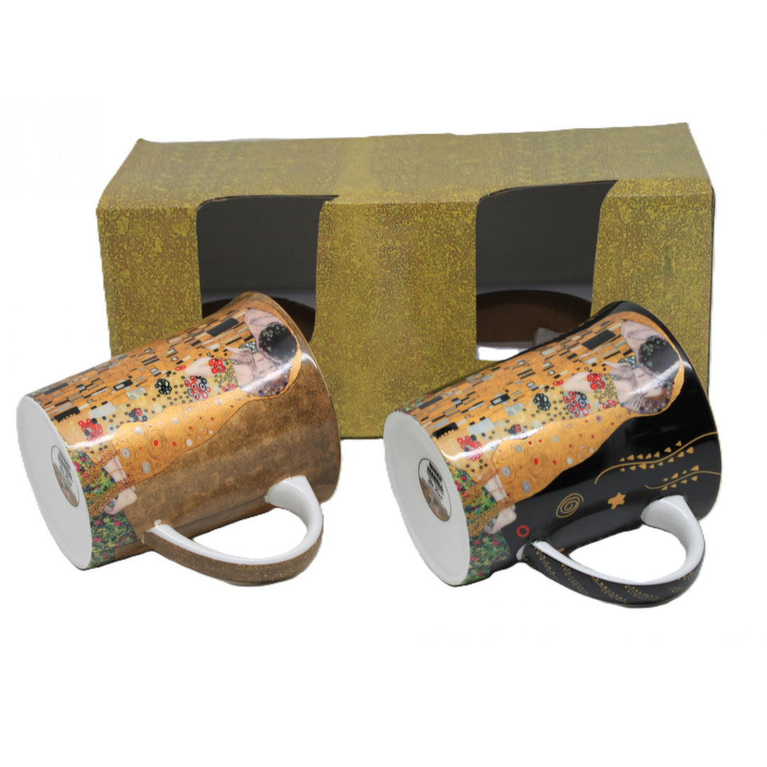 Gustav Klimt Kiss mokken zwart en bruin 400ml, Koningin Isabel