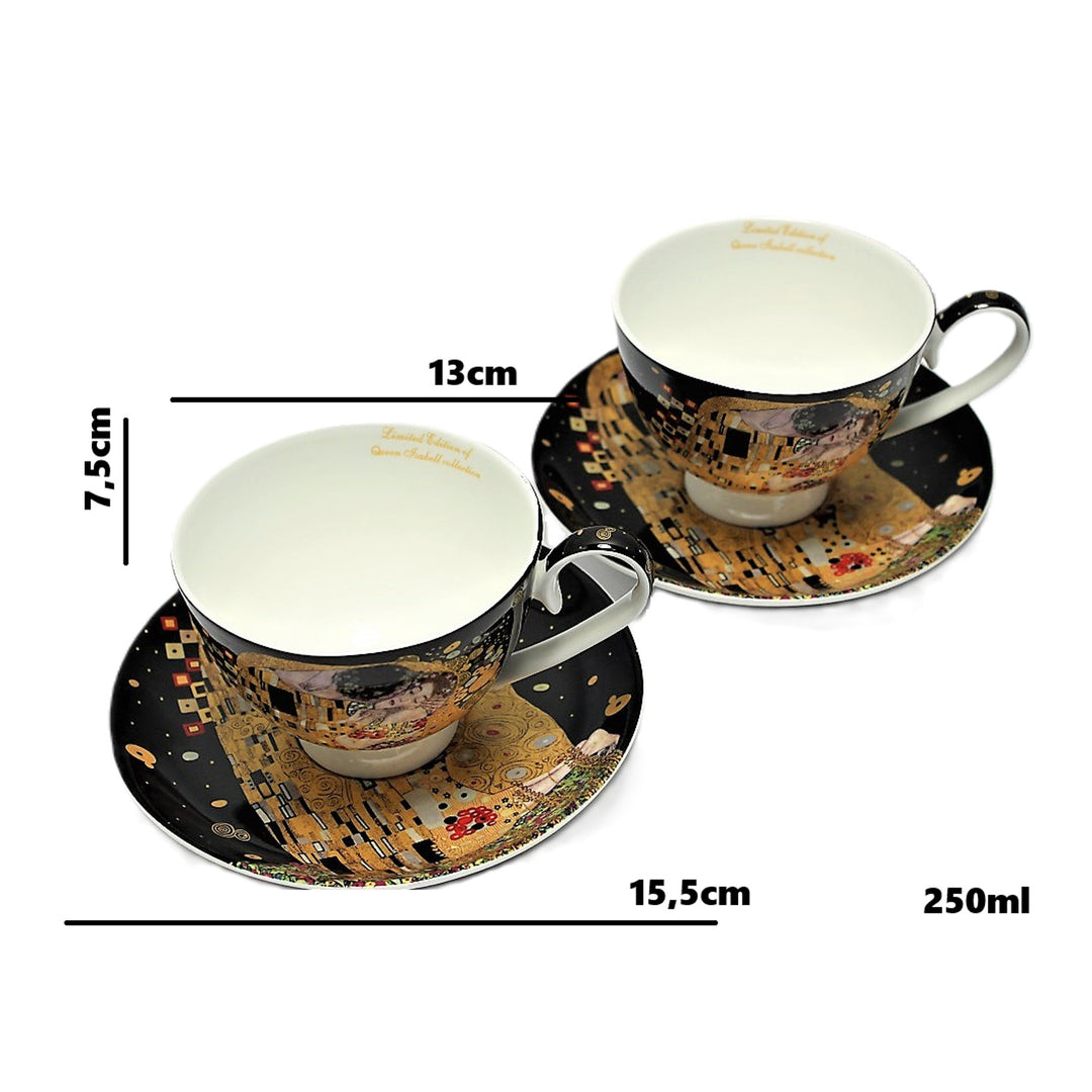 Queen Isabell - Set van 2 porseleinen -kopjes, Kus van Klimt, 250 ml, W8KL356-22383