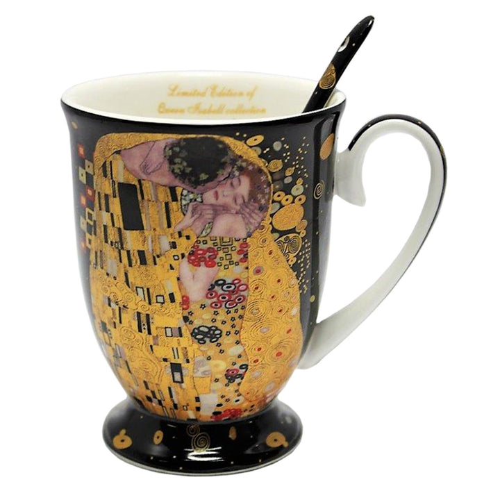 Queen Isabell - Porseleinen mok met lepel - Klimt Kiss - 300ml, W9KL338-09121